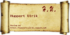 Huppert Ulrik névjegykártya